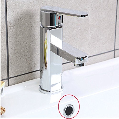 Kitchen Bathroom Basin Sink Hole Round Trim Chrome Overflow Cover Replacement Part, Pack of 4