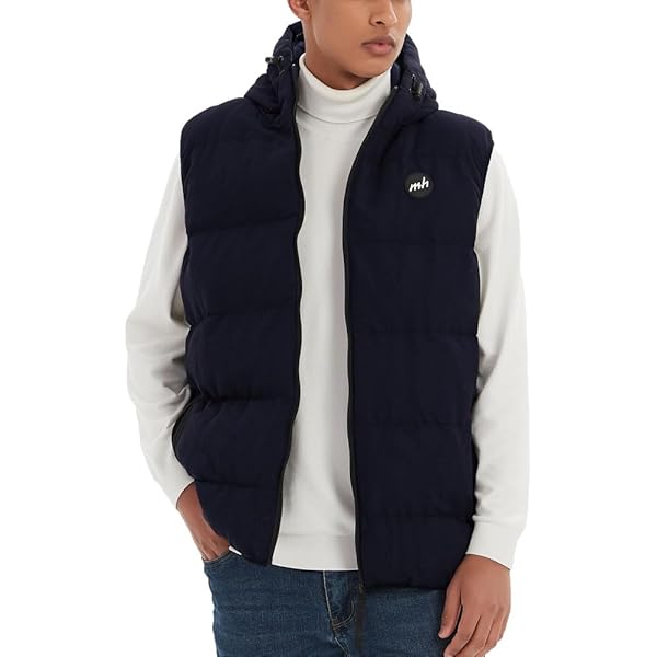 Maiyifu-GJ Men Collarless Padded Down Vest V-Neck Button