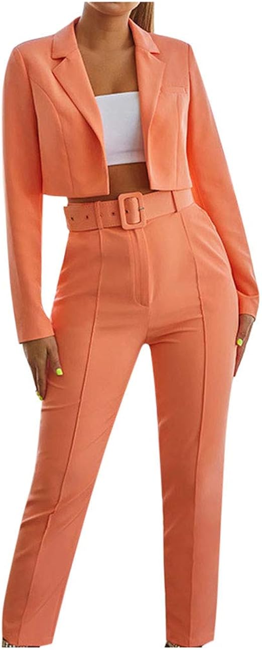 Allegra K Damen Business-Anzug-Set 2-teilig – Blazer Mit Kragen & Bleistiftrock, Taillierte Passform