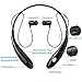 Redlink Bluetooth Stereo Headset Water-resistant Neckband Sport Earbuds CVC6.0 Noise Isolating In-Ear Headphones with Microphone (Black)