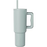 Simple Modern 40 oz Tumbler with Handle and Straw Lid | Leak-Proof Insulated Stainless Steel Water Bottle Travel Mug Cupholder Use | Gifts for Women Men Him Her | Trek Signature | Sea Glass Sage