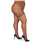 MeMoi Plus Size Curvy Control Top Pantyhose for Women, Comfortable Silky Sheer Pantyhose, Lightweight Womens Stockings