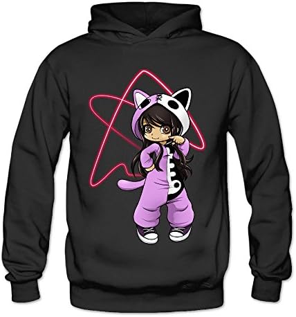 PRUSI Women's Aphmau Gaming 4 Hoodies Sweatshirt Size M US Black