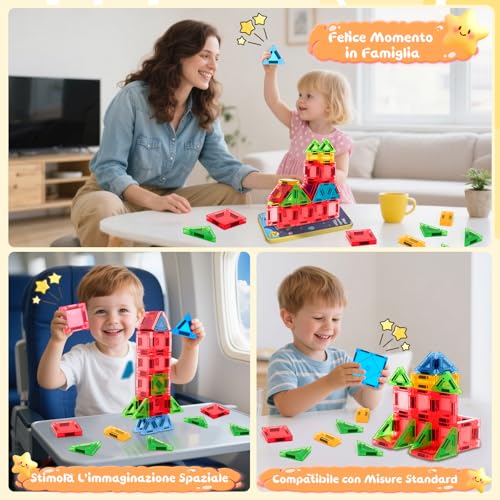 LeagoEra Mini Magnetic Construction Games 32 Pieces Magnetic Construction Travel Magnetic Blocks for Children Boys Girls 3 4 5 6 7 8 Years Old