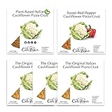 Cali'flour Foods Gluten Free, Low Carb Cauliflower Pizza Crusts - 6 Original Italian Crusts, 2 Sweet Red Pepper Crusts, and 2 Spicy Jalapeno Crusts - 5 Boxes (10 Total Crusts, 2 Per Box)