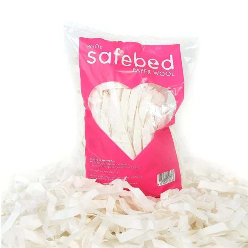 Petlife Safebed Paper Wool ,White,Animal Bedding Sachet for Small Pet