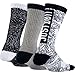 Nike Big Boys' Performance Squiggly Crew Socks 3 Pack (Small, White/Black/Grey)