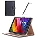 ProCase ASUS ZenPad S 8.0 Z580C Case (2015 ZenPad Z580C,Z580CA) with bonus stylus pen - Stand Cover Folio Case for ASUS ZenPad S 8.0 Z580C, Multiple Viewing angles, Document Card Pocket (Black)
