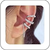 Ximdble Vintage Crystal Ear Cuff Earrings Rhinestone Chain Ear Cuff Earrings Cz C-Shape Ear Climber Earrings Sparkly Crystal Ear Cartilage Cuff Earrings Set Jewelry for Women