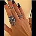 Flongo Womens Ladies Gothic Stainless Steel Rose Flower Vine Band Ring, Size 6