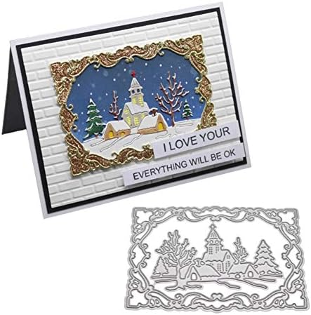 narutosak-Christmas Snow Cabin Tree Shape Metal Cutting Dies DIY Scrapbooking Paper Cards Craft for Scrapbooking, Embossing, Album, DIY Craft, Making Supplies, Christmas Present Gift - Silver