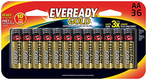 Eveready Gold AA Alkaline Batteries, 36 Count