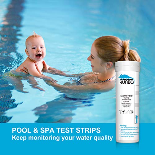 RUNBO 4 in 1 Pool & SPA Quality Testing Strips Easy and Accurate Test Free Chlorine, Bromine, Total Alkalinity and pH. 100 Counts. - Thumbnail 5