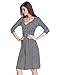 Sue&Joe Women's 3/4 Sleeve Dress Wrap V Neck Ruched Pleated Polka Dot Summer Dress, Black, 14-16