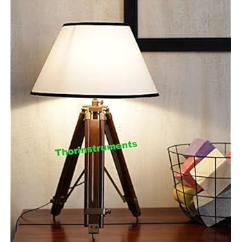 Desk Table Tripod Lamp Stand Timber Tripod Solid Wood Table Lamp ...
