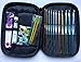 KiwiVine Crochet Kit in Zippered Pouch with 11 Hooks, Scissor, Measuring Tape, Stitch Markers & darning Needles