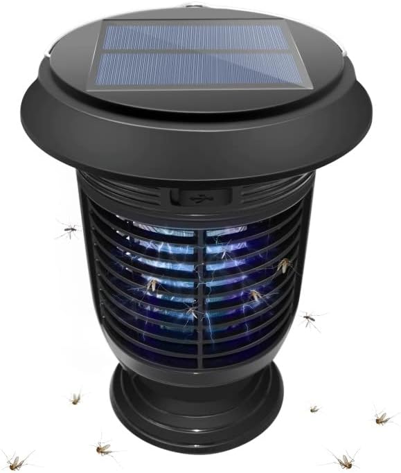 Solar Bug Zapper Outdoor, Lmoorn SelfCleaning Mosquito Zapper Outdoor