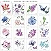 Konsait 50Sheet Flower Temporary Tattoos for Women Teens Girls, Tiny Temporary Tattoo Adult Waterproof Body Art Sticker Hand Neck Wrist, include Flower Butterfly Leaf Lotus Cherry Blossoms Tattoo