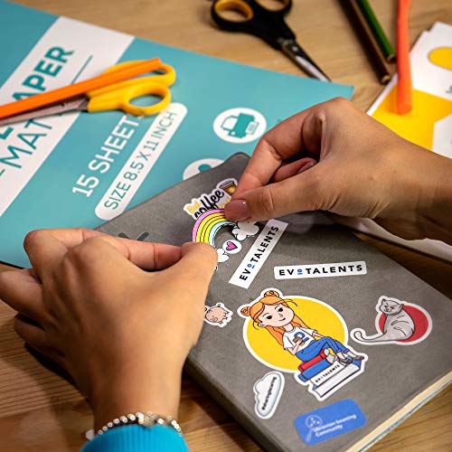 Printable Vinyl Sticker Paper Matte for Inkjet Printer 15 Sheets White, Waterproof Decal Paper Tear & Scratch Resistant Quick Ink Dry, Cricut Sticker Paper for Making Labels & Crafts