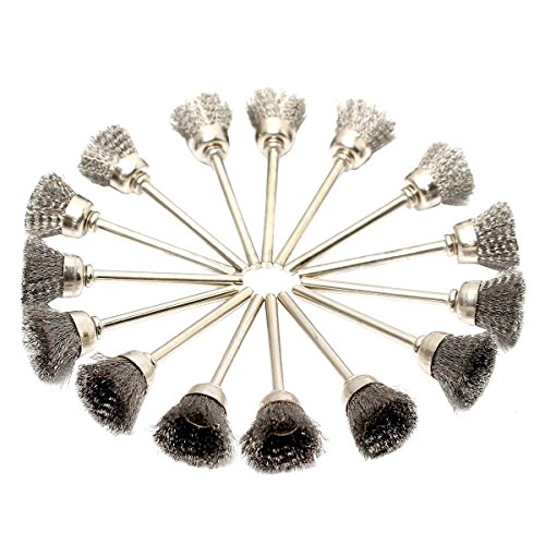 REAMTOP 45Pcs Steel Wire Wheels Pen Brushes Set Kit Accessories for Dremel Rotary Tool