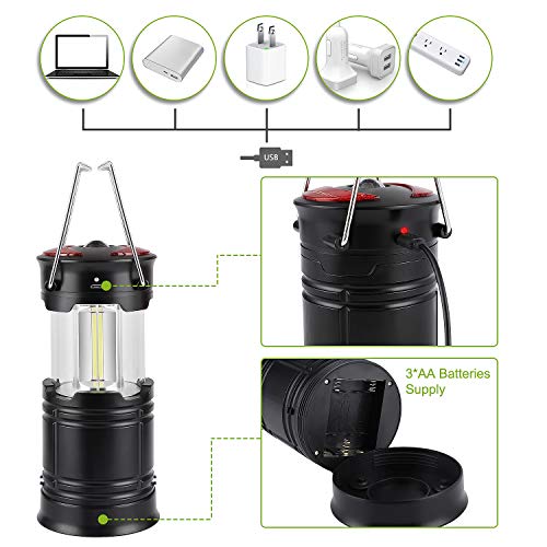 MOICO 2 Pack LED Camping Lantern, Rechargeable 4 Modes Camping Lights, 500 Lumen, Collapsible, Water Resistant Light, Battery-Powered Lanterns for Camping Outdoor Hurricane Outage& Emergency