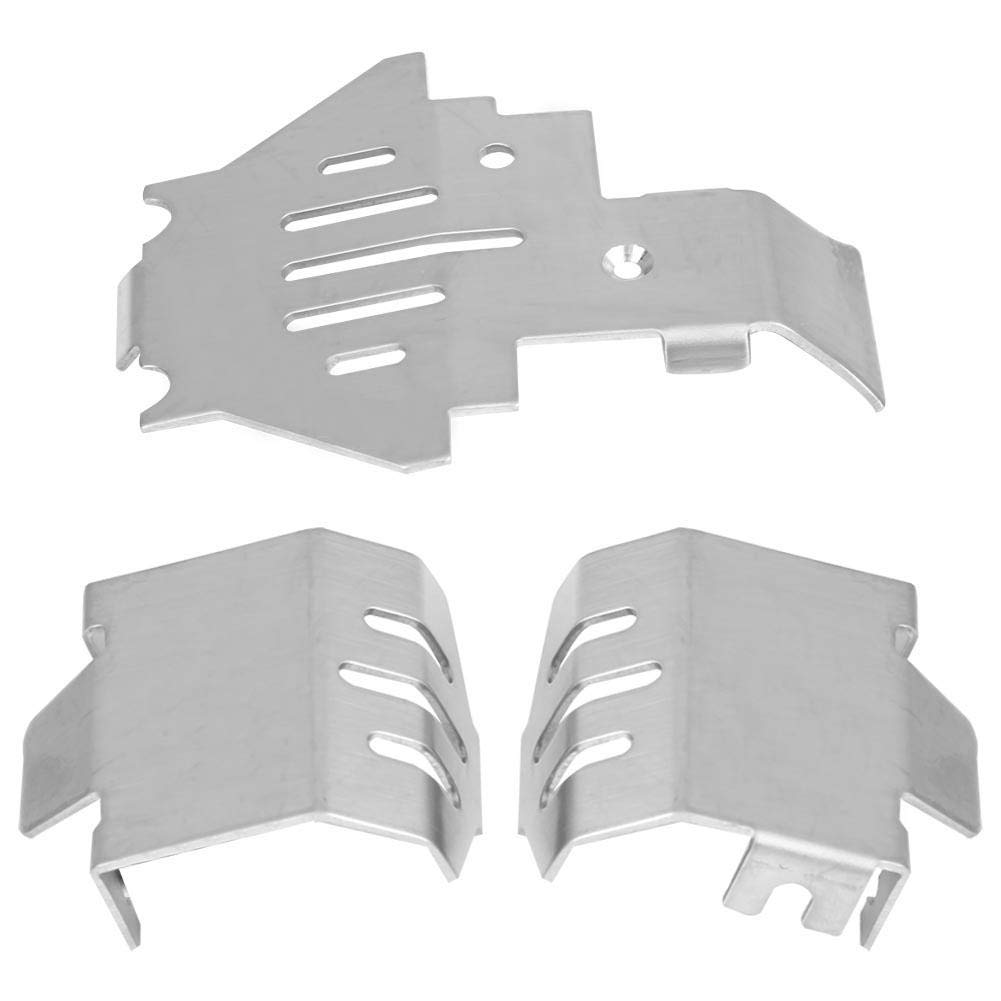 Drfeify 5 Pcs RC Car Chassis Armor, Quality Metal Chassis Armor Anti-Slip Plate for Traxxas T RX-4 82056-4 RC Accessory Parts