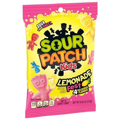 SOUR PATCH KIDS LEMONADE FEST SOFT & CHEWY GUMMY CANDY, 8.02 OZ
