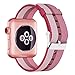 Yichan Woven Nylon Fabric Wrist Strap Replacement Band with Classic Square Stainless Steel Buckle for Apple Watch iWatch Series 1 / 2 / 3,Sport & Edition,38mm,Berry
