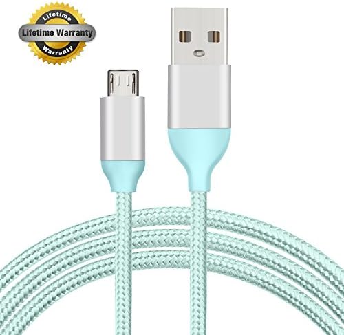 Micro USB Cable 1-Pack Nylon Braided 3.3ft High Speed USB 2.0 A Male To Micro B Sync And Durable Charging Cable Cord Compatible with Android, Samsung Galaxy, HTC,Motorola, and More (Sky Blue)