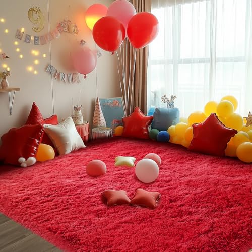Fluffy Red Rug
