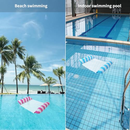 Adult 2-Piece Swimming Pool Buoy, Inflatable Pool Bed, XL 4 in 1 Inflatable Mattress for 2 People, Hammock & Floating Net Rest, Suitable for Summer Pools, Thick PVC