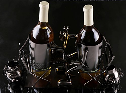 image for Gotega Clever Creations Couple Wine Bottle Holder Premium Metal Design