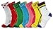LIN 7 Pack Cycling Socks for Men and Women Funny Color Biking Socks Performance Athletic Crew Socks (L(10-13), Championship Jersey Color)
