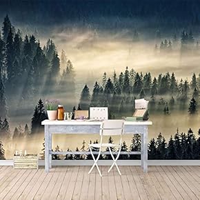 Wall Mural Misty Forest Removable Wallpaper Wall Sticker for Bedroom Living Room - 66x96 inches