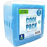 Ice Pack for Lunch Box - 5 Ice Packs - Original Slim & Long-Lasting Freezer Packs for your Lunch or Cooler Bag
