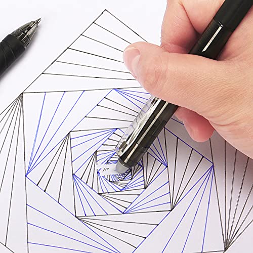 8 Pack Retractable Erasable Gel Pens Clicker Fine Point 0.7mm, Make