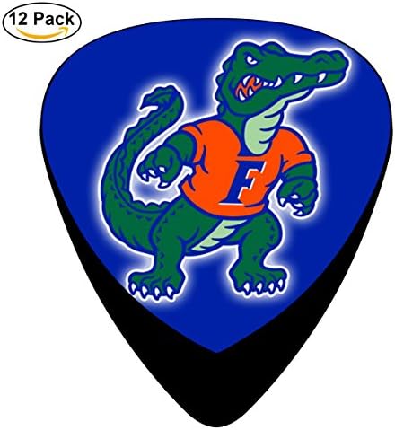 Floridaa_Gators Guitar Picks 12-Pack Celluloid 0.46mm/ 0.71mm/ 0.96mm Bass Ukulele Plectrums