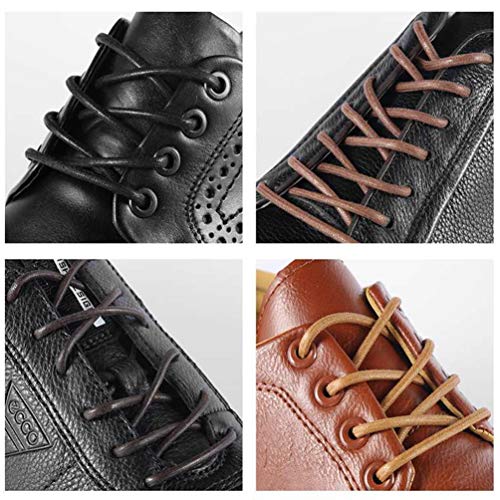 image for VESONNY Round Waxed Shoelaces, Cotton Boot Shoe Laces for Oxford Dress