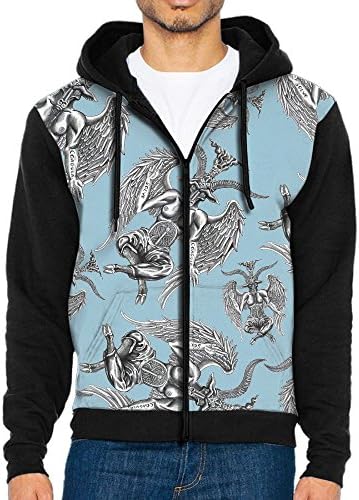 DO7Ss Hoodies Baphomet Men 3D Print Hoodies Sweatshirt Zip-Up Hoodeds With Big Pockets