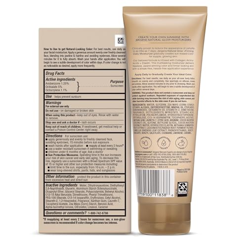 JERGENS NATURAL GRADUAL GLOW BUNDLE PACK: DAILY MOISTURIZER +FIRMING 7.5FL OZ AND SPF20 FACE MOISTURIZER 2FL OZ, MEDIUM TO TAN