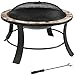 Sunnydaze 30 Inch Natural Slate Fire Pit Table with Spark Screen