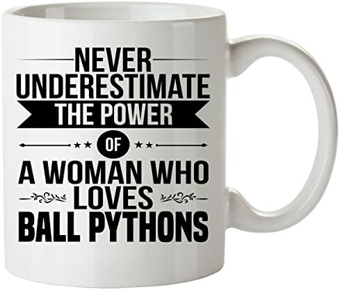Never Underestimate A Woman Who Loves BALL PYTHON Mug 11 Oz - Good for Gifts - Unique Coffee Cup