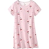 QZH.DUAO Girls Nightgowns 100% Cotton Short Sleeve Sleep Shirts Nightdress Sleepwear 5-14