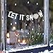 SUNBEAUTY Silver Glitter Let It Snow Garland Winter Banner with Snowflakes Holiday Wall Decoration Christmas Frozen Party Supplies