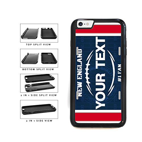 BleuReign(TM) Personalized Custom Name Football New England License Plate 2-Piece Dual Layer Phone Case Back Cover For Apple iPhone 6 Plus and iPhone 6s Plus (5.5 Inches Screen)