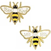 Acxico 2 PCS Bee Kind Enamel Pin Cute Honey Bee Badge Brooch Animal Jewelry