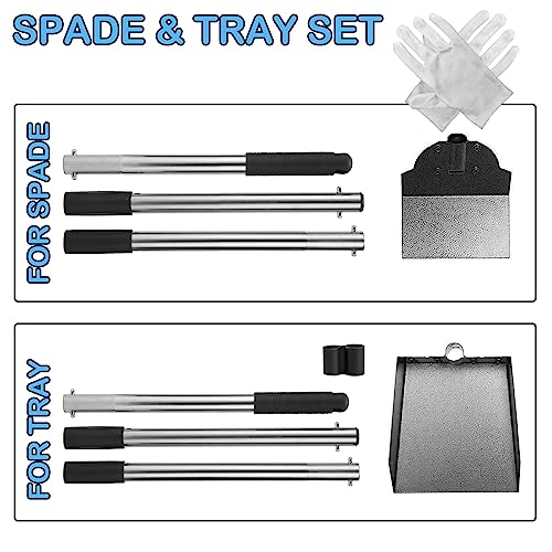 SCENEREAL Dog Poop Scooper Tray & Spade Set, Metal Pooper Scooper for Large and Small Dogs