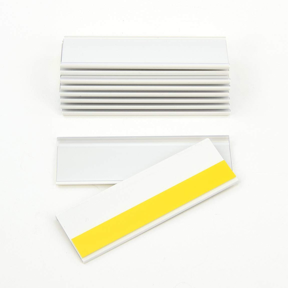 Self-Adhesive Label Holders for Insertion Labels 300mm Wide / Ticket Holder / Label Holder (83mm Height, White, Pack of 10)