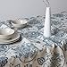 jinchan Linen Textured Tablecloth for Kitchen Jacobean Floral Printed Table Cover Linen Textured 1 Panel 51