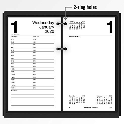 ATAGLANCE 2020 Daily Desk Calendar Refill, 41/2" x 8", Loose Leaf